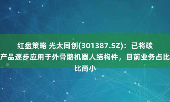 红盘策略 光大同创(301387.SZ)：已将碳纤维产品逐步应用于外骨骼机器人结构件，目前业务占比尚小